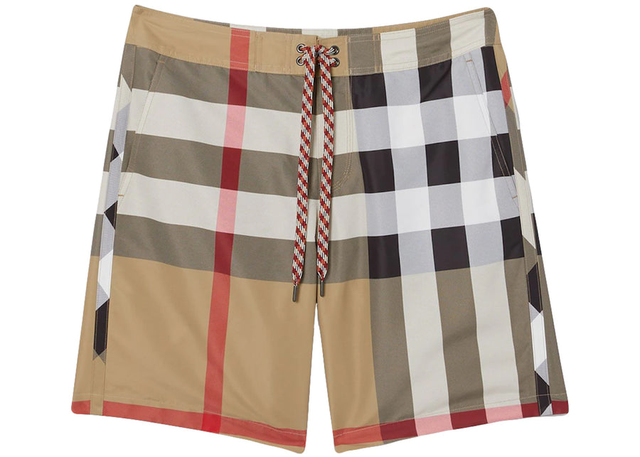 Short de bain à carreaux Burberry, beige (archive)