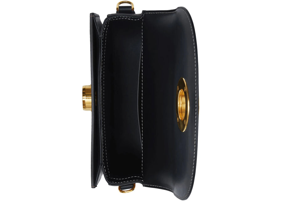 Sac Elizabeth Burberry à carreaux et cuir, petit modèle, marron foncé
