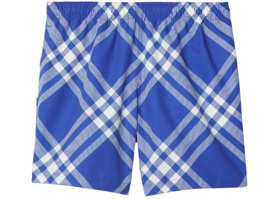 Short de bain Burberry à carreaux bleu et blanc