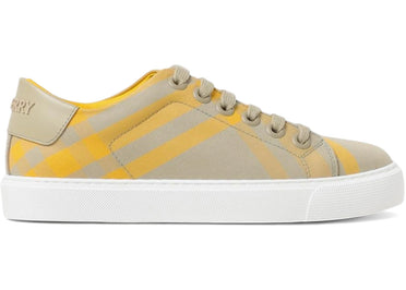 Baskets Burberry en coton à carreaux jaunes (Femme)