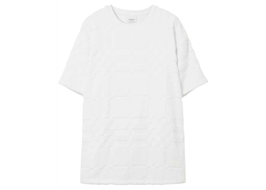 Burberry Checked Terry T-Shirt White