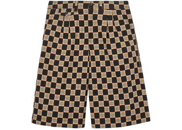 Burberry Checker Jacquard Tailored Shorts Archive Beige/Brown