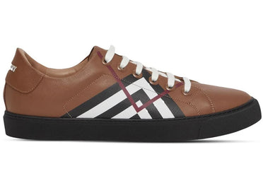 Baskets basses à carreaux chevron Burberry marron (Femme)