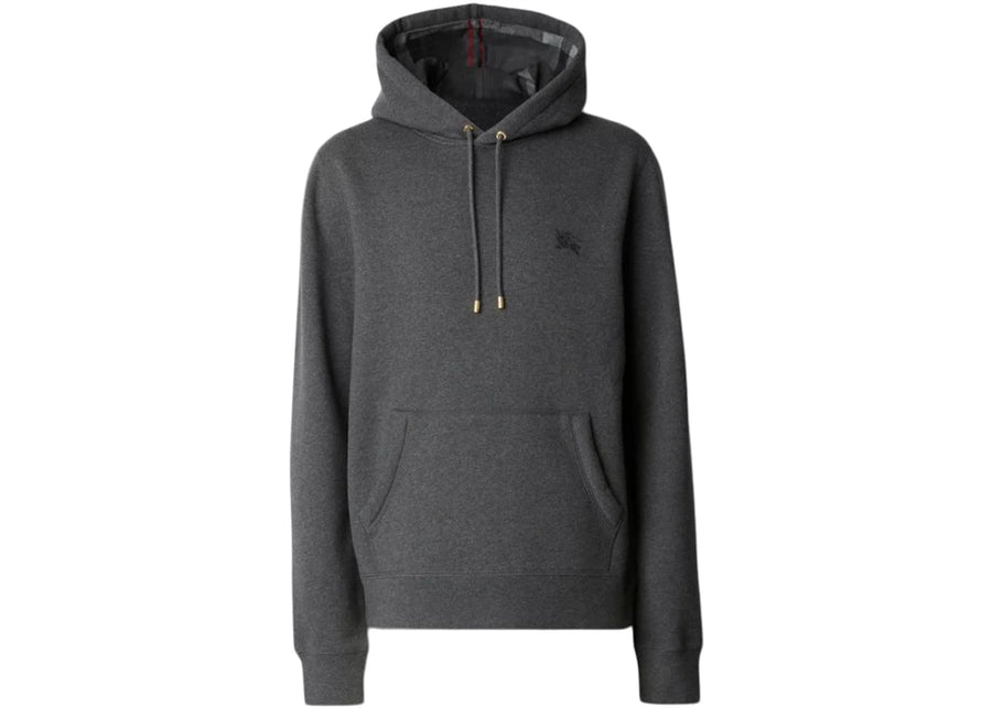 Sweat à capuche Burberry Clarendon à carreaux gris anthracite
