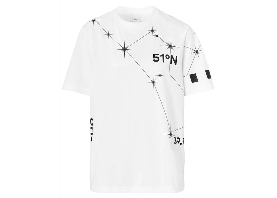 T-shirt blanc Burberry à imprimé constellation