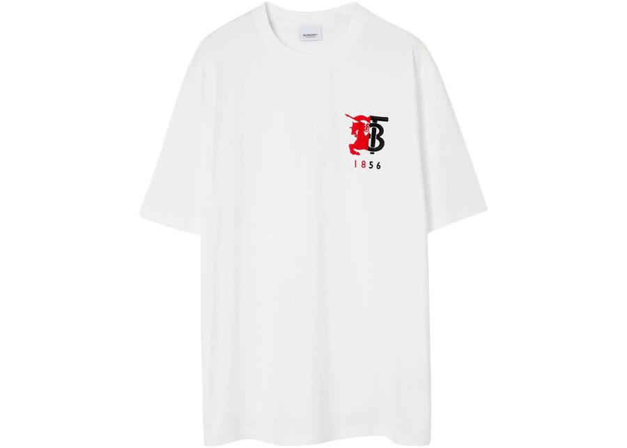 T-shirt Burberry en coton blanc à logo contrasté