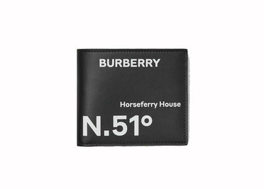 Portefeuille Burberry à imprimé coordonnées, noir et blanc