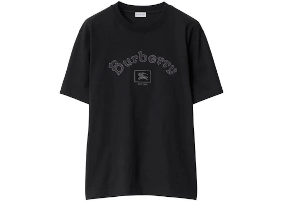 T-shirt Burberry noir à col rond et manches courtes