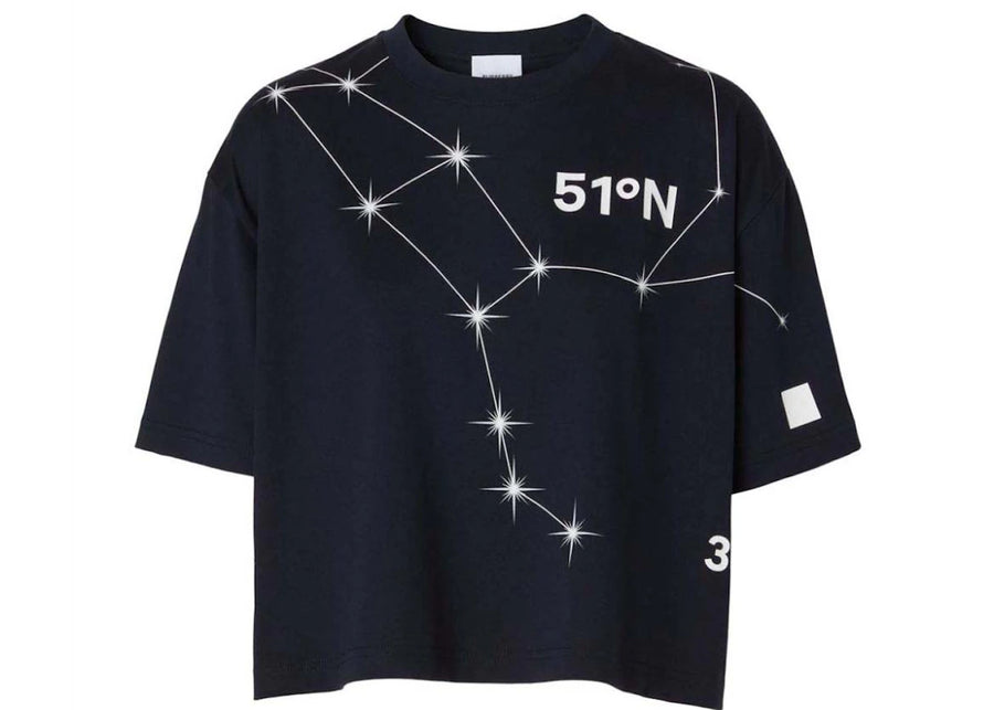 T-shirt court Burberry à imprimé constellation bleu marine