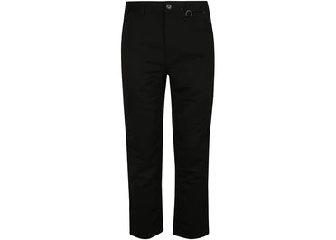 Pantalon Burberry noir à boucle en D et coupe droite.