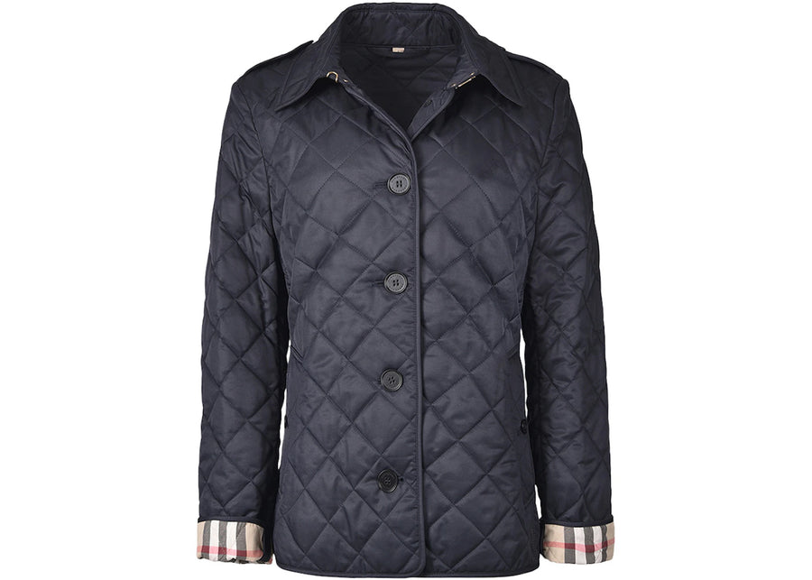 Veste matelassée Burberry à losanges bleu marine