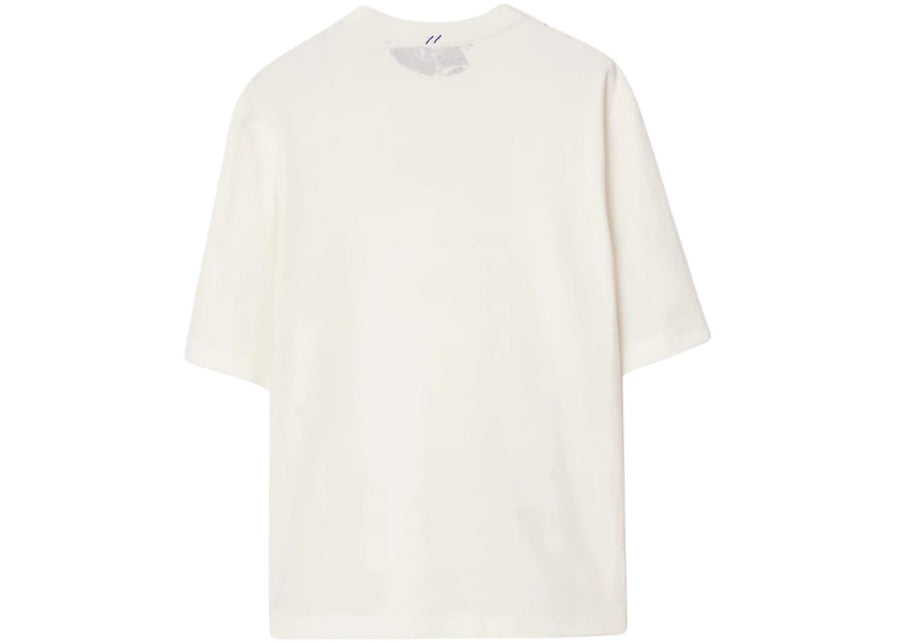 T-shirt blanc en coton imprimé Burberry EKD