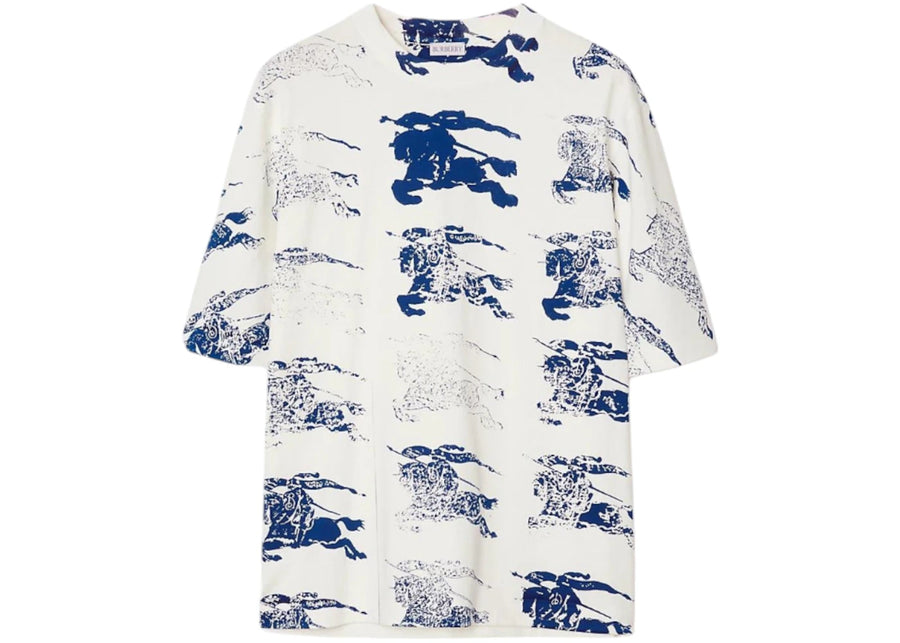 T-shirt blanc en coton imprimé Burberry EKD
