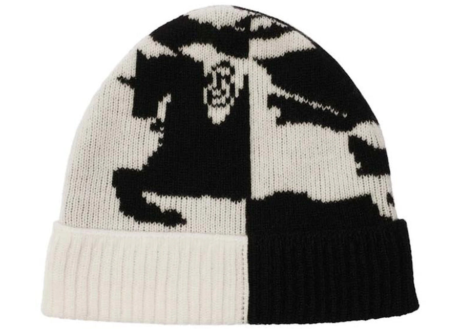 Bonnet Burberry Ekd en cachemire mélangé beige/noir