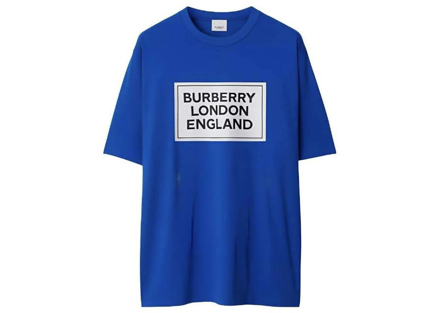 T-shirt Burberry Ellison à logo imprimé, toile bleue