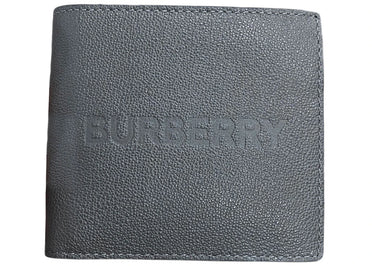 Burberry Embossed Leather Bifold Wallet Grey