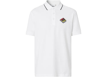 Polo blanc Burberry avec logo brodé