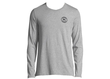 T-shirt à manches longues en coton gris Burberry avec logo brodé