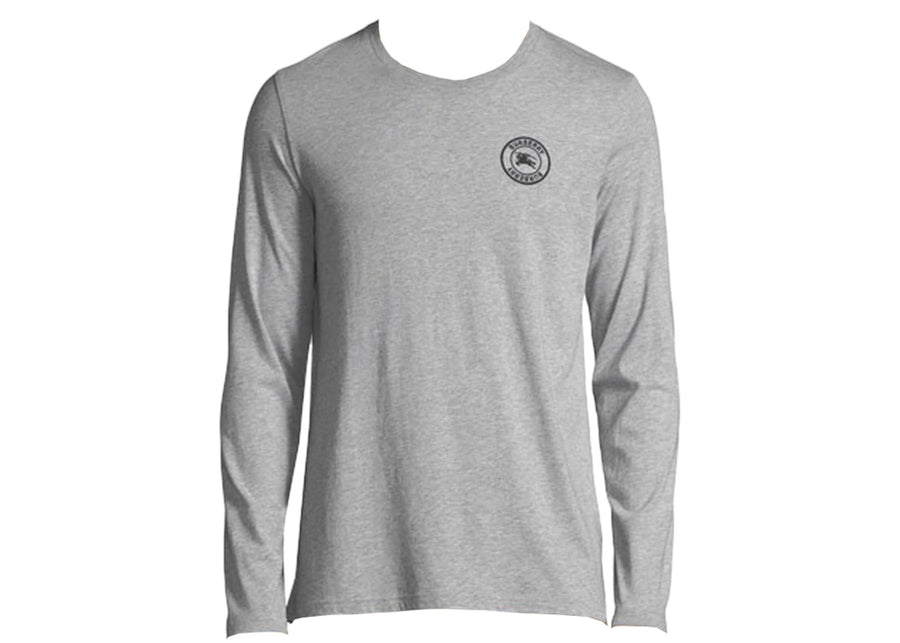 T-shirt à manches longues en coton gris Burberry avec logo brodé