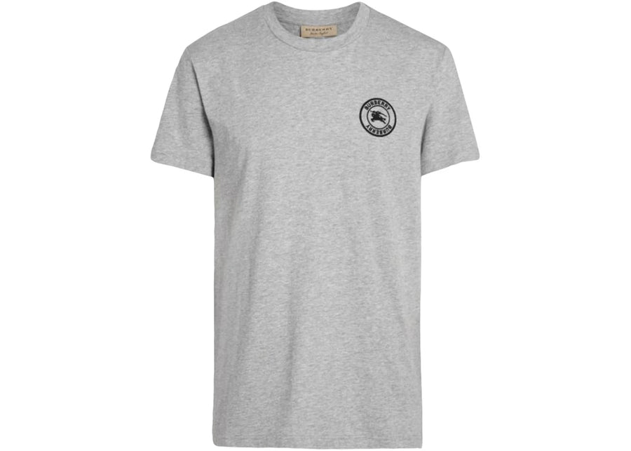 T-shirt Burberry en coton gris/noir avec logo brodé