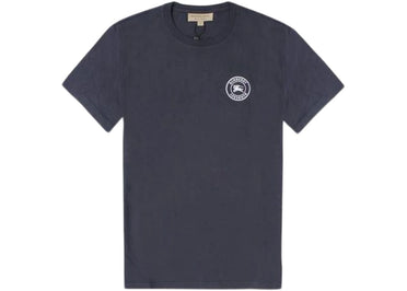 Burberry Embroidered Logo Cotton T-shirt Navy