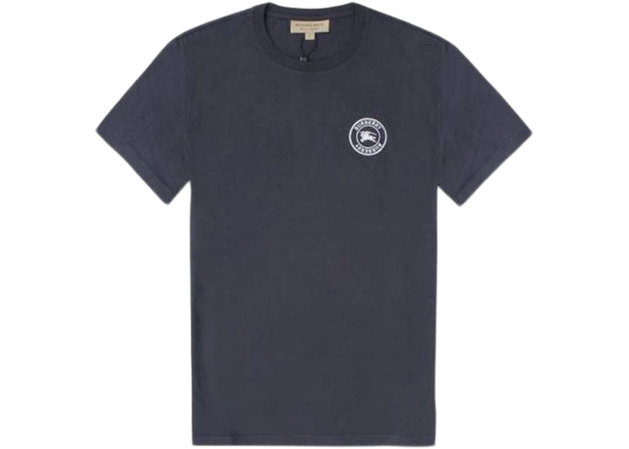 T-shirt en coton bleu marine Burberry avec logo brodé