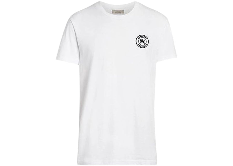 T-shirt blanc en coton Burberry avec logo brodé