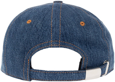 Burberry Embroidered Logo Denim Baseball Cap Blue