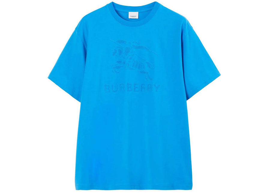 T-shirt Burberry bleu à motif de chevalier équestre