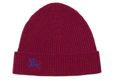 Bonnet Burberry à logo cavalier bordeaux