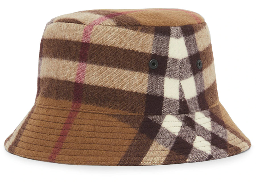 Burberry Exaggerated Check Wool Baseball Hat Birch Brown