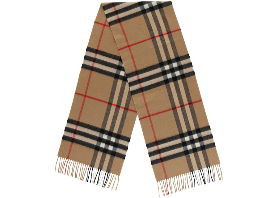 Écharpe en cachemire à carreaux géants Burberry beige