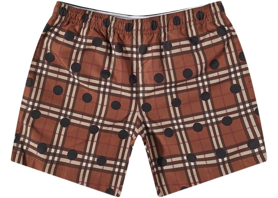 Short à carreaux à pois Burberry Guildes, marron foncé