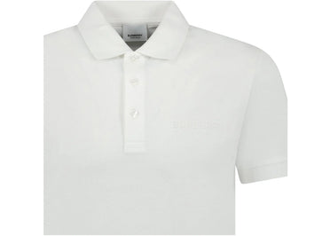 Polo blanc Burberry Hartford à logo en relief
