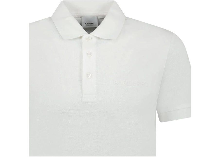 Polo blanc Burberry Hartford à logo en relief