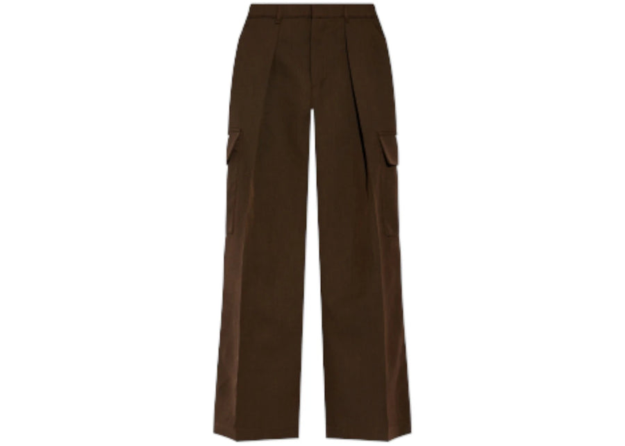 Pantalon cargo taille haute à jambes larges Burberry, marron/noir