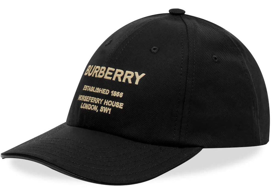 Casquette de baseball noire Burberry Horseferry avec logo brodé