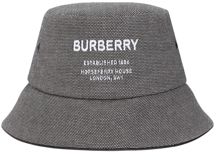 Burberry Horseferry Motif Bucket Hat Gray