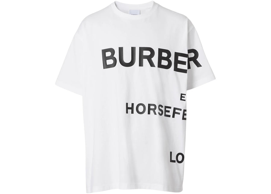 T-shirt Burberry Horseferry en coton imprimé blanc/noir