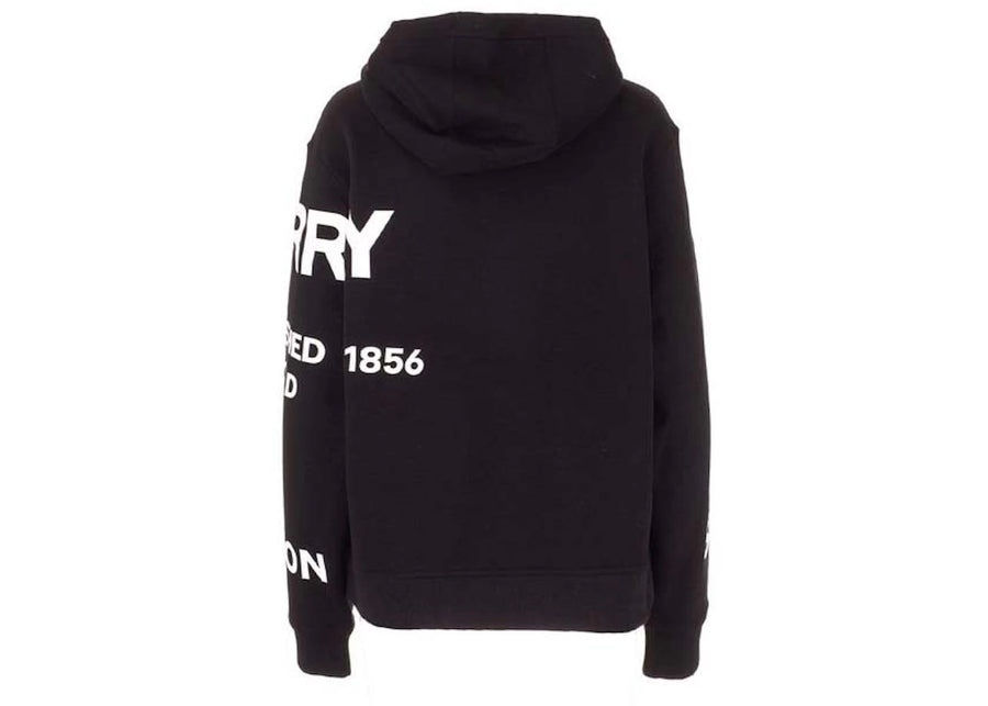 Sweat à capuche oversize en coton noir à imprimé Horseferry Burberry et cordon de serrage