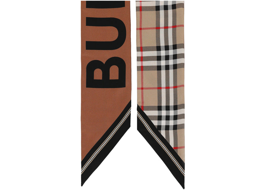Foulard en soie beige à motif à carreaux Burberry House