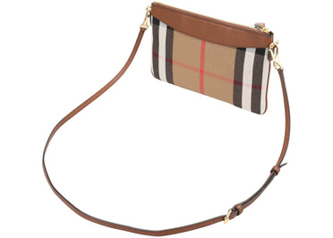 Burberry House Check Peyton Crossbody Bag Tan