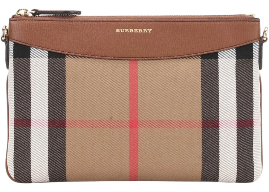 Burberry House Check Peyton Crossbody Bag Tan