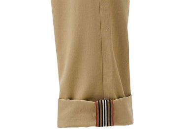 Chino Burberry beige à rayures emblématiques et finitions intérieures slim fit
