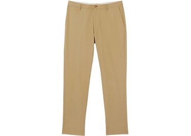Chino Burberry beige à rayures emblématiques et finitions intérieures slim fit