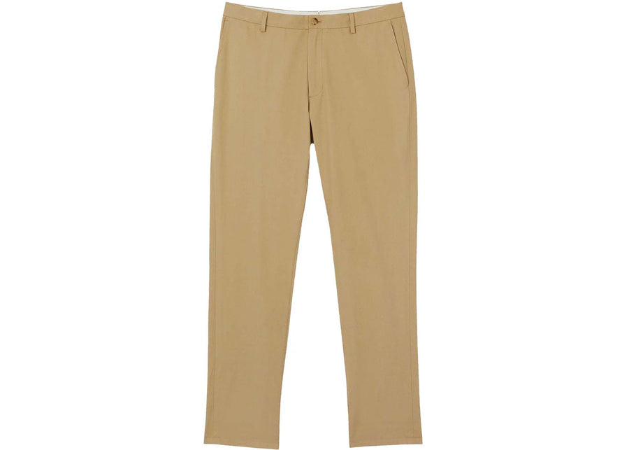Chino Burberry beige à rayures emblématiques et finitions intérieures slim fit