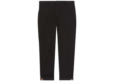 Burberry Icon Stripe Inside Detail Slim Fit Chinos Black