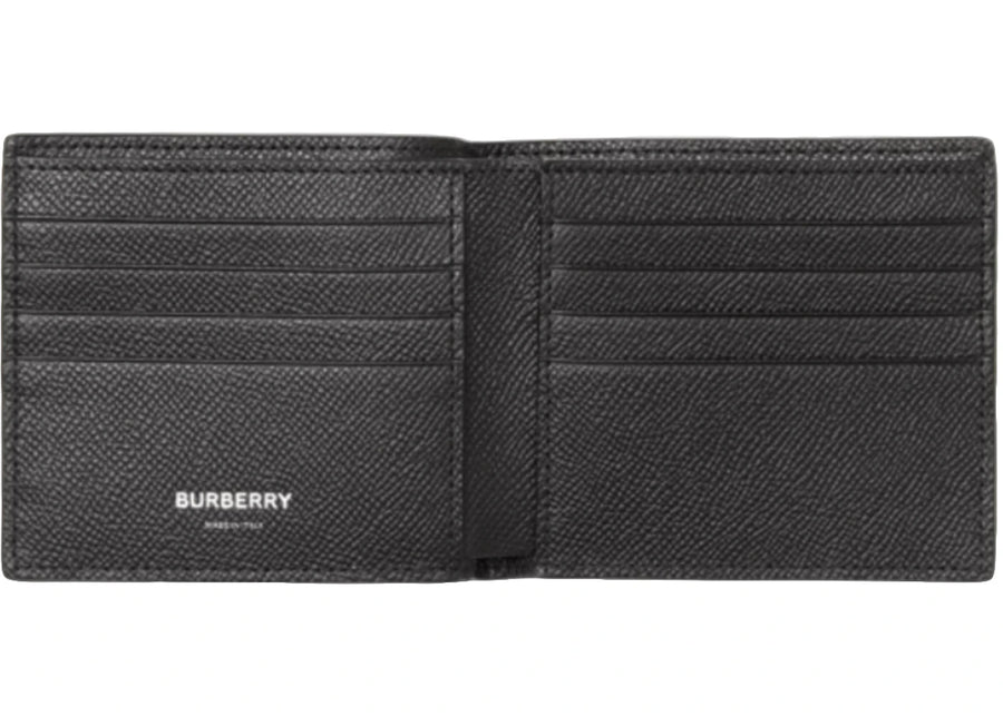 Burberry Icon Stripe Leather International Bifold Wallet Black