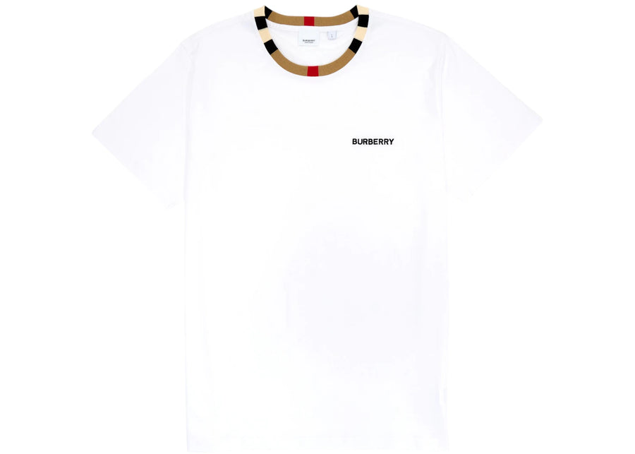 T-shirt Burberry Icon Stripe en coton blanc
