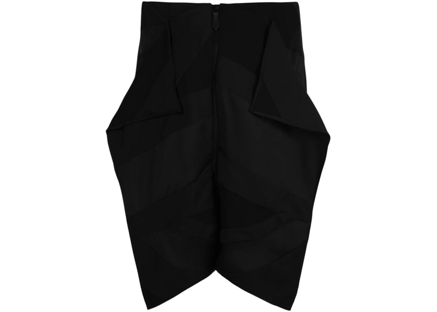 Burberry Intarsia Draped Skirt Black